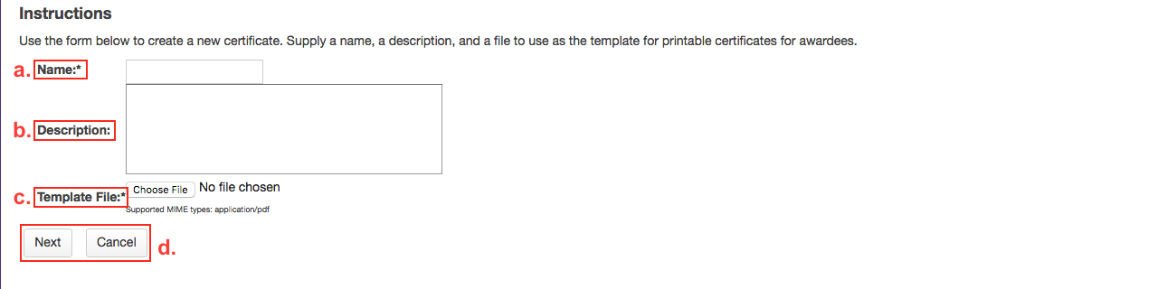 Edit details of your certificate.