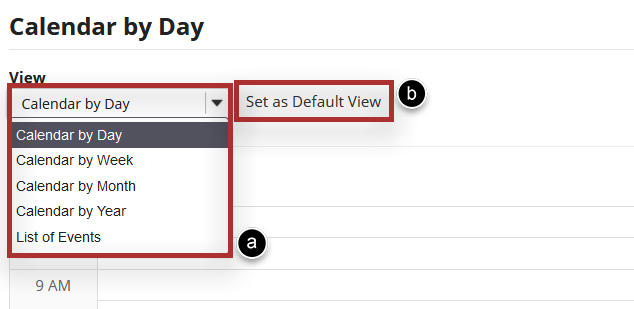 Select the desired view in the drop-down menu and save.