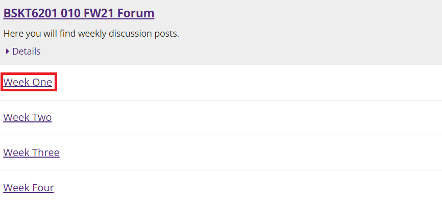 Choose a topic within a forum
