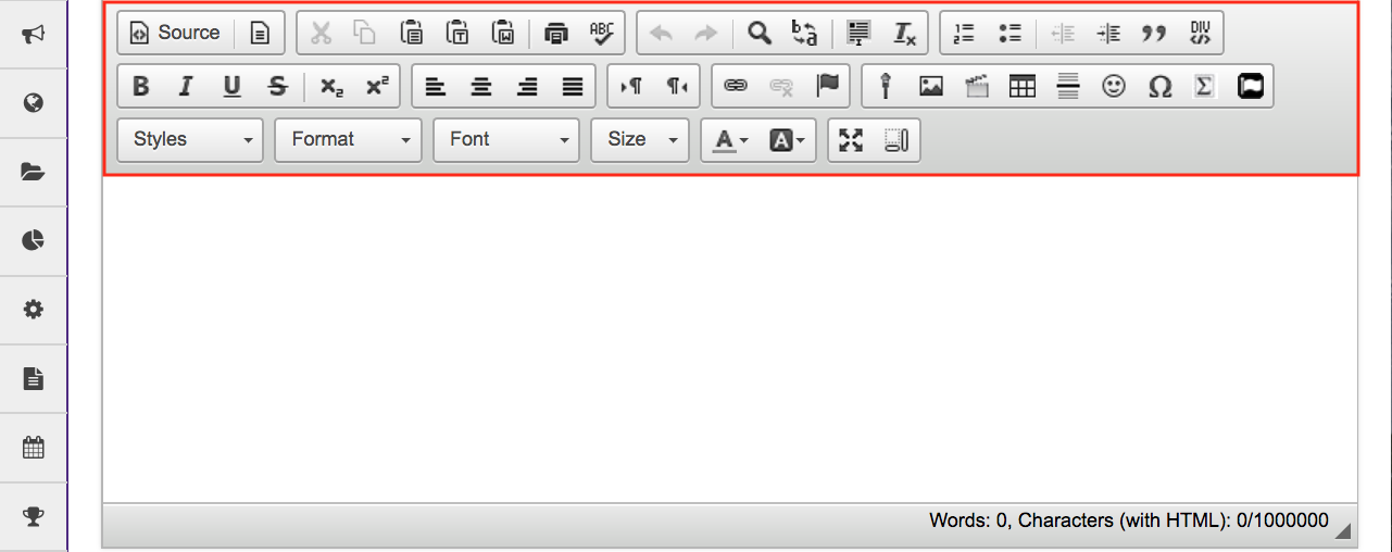 Rich Text Editor Toolbar