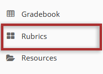 Screenshot of OWL Rubrics tool, displays link to access tool from side navigation.
