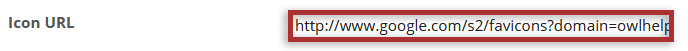 Enter an icon URL.