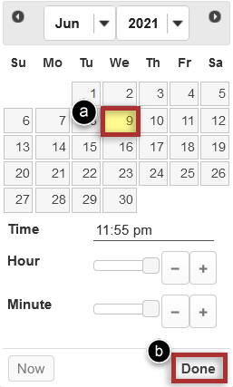 Screenshot of Site Info OWL tool. Displays date manager calendar date adjustment fields.