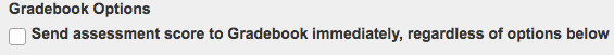 Gradebook options.
