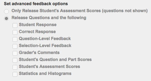 Advanced feedback options.
